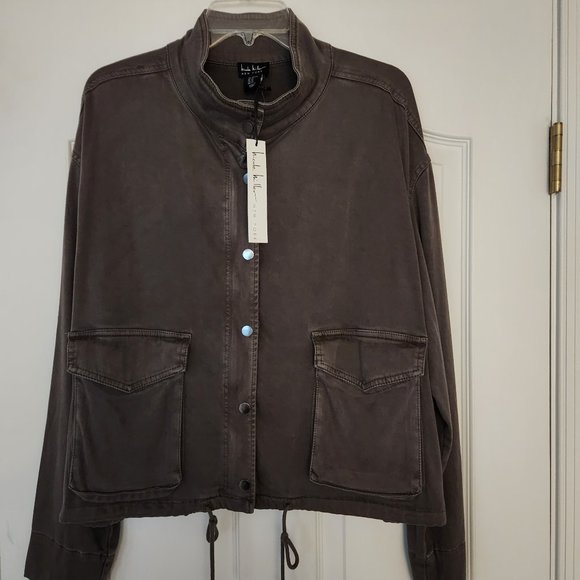 Nolan Miller NY Women’s Zip Front Stand Collar Front Pockets Jacket Olive Grn XL - Picture 1 of 14